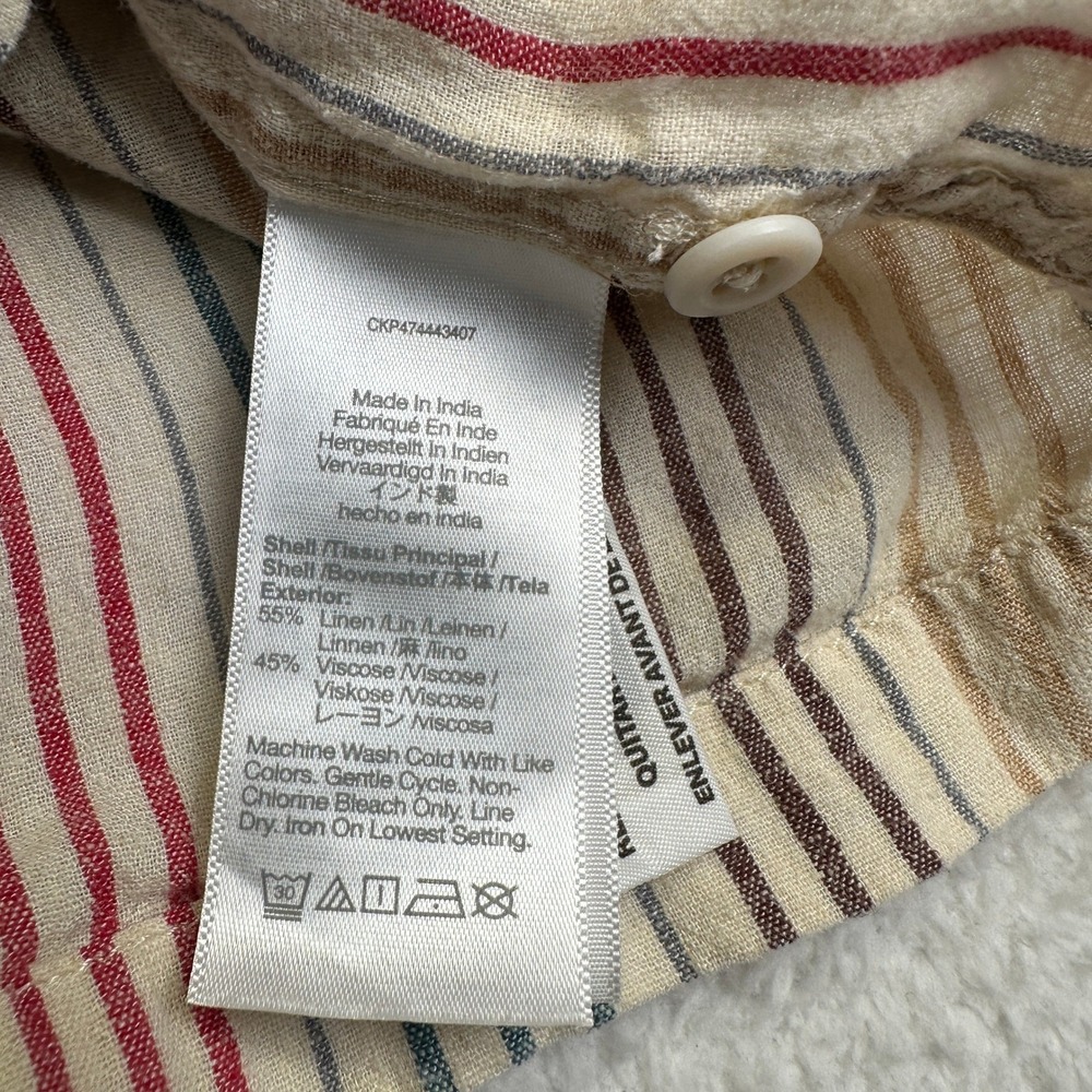 Madewell Easy Fit Striped Shirt Short Sleeve Button Up Women's size XS - Picture 9 of 10